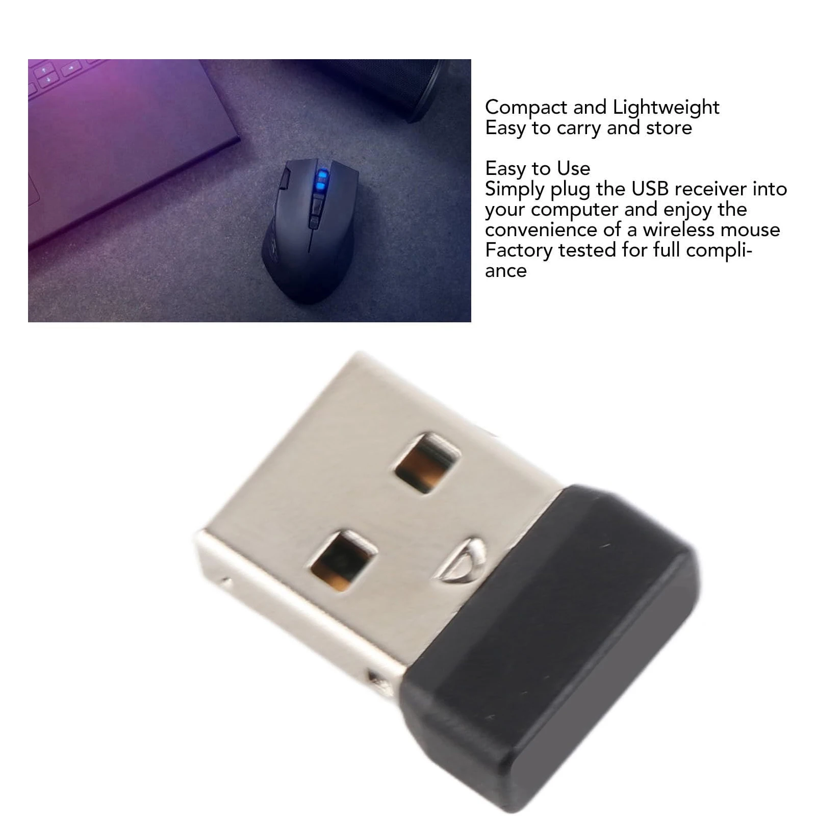 2.4G Mouse Receiver for Logitech G700 G700S, Wireless 2.4G Stable,Compact and Portable, USB Dongle Adapter Mouse Receiver