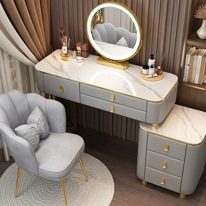 Vanity Table Girls Bedroom Dressing Table Nordic Laden Drawers Luxury Multifunction Meuble De Chambre Luxury Furniture White