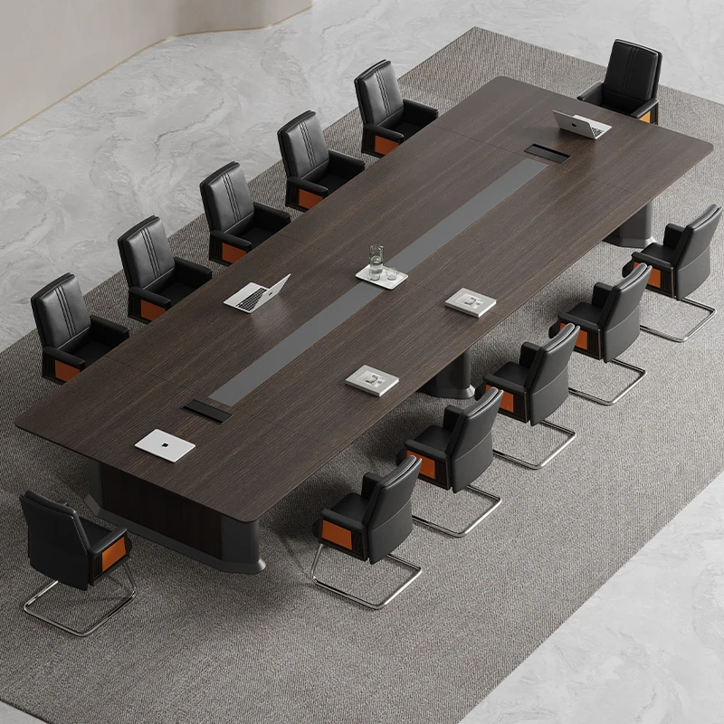 طاولة مؤتمرات خشبية بتصميم طاولة مكتب لغرفة المكتب #3