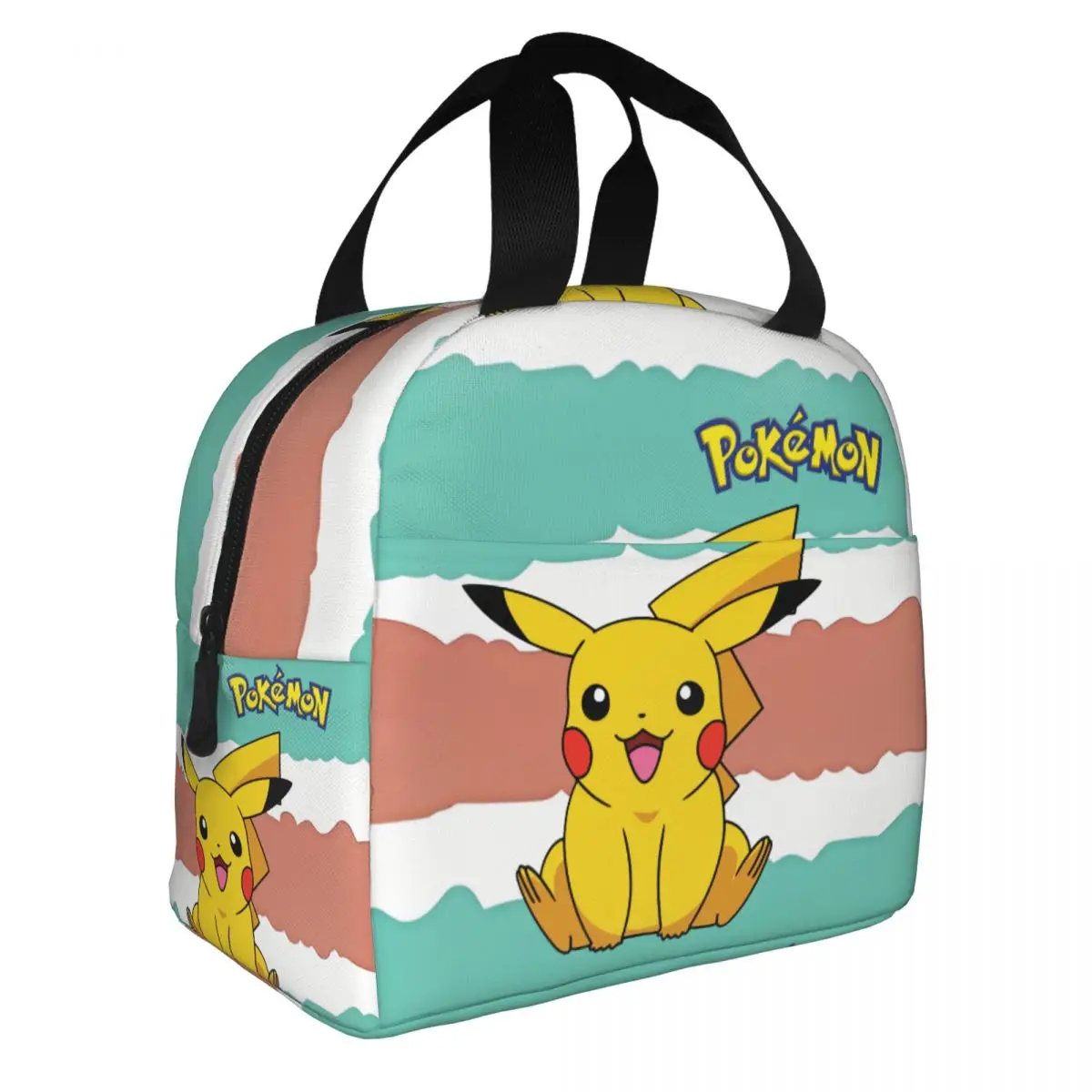 Zipper Closure Ladies Pikachu Bento Box Portable Popular Anime Picnic Outdoor Ice Bag