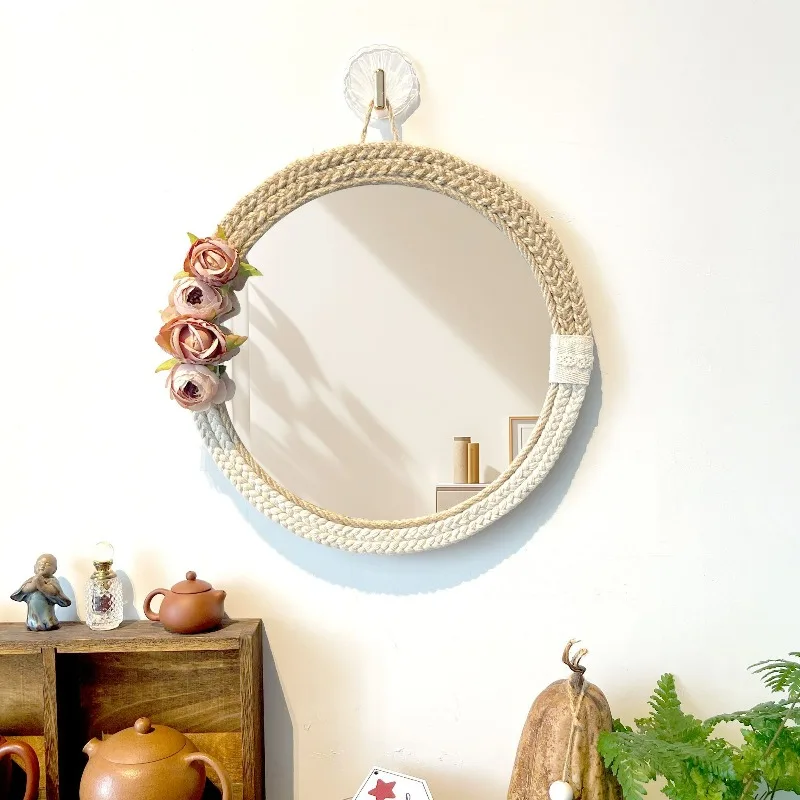 

Mirrors Living Room Bedroom Corridor Hanging Flowers Makeup Mirror Wall Decoration Mirror Espejo Decorativo מראות קישוט