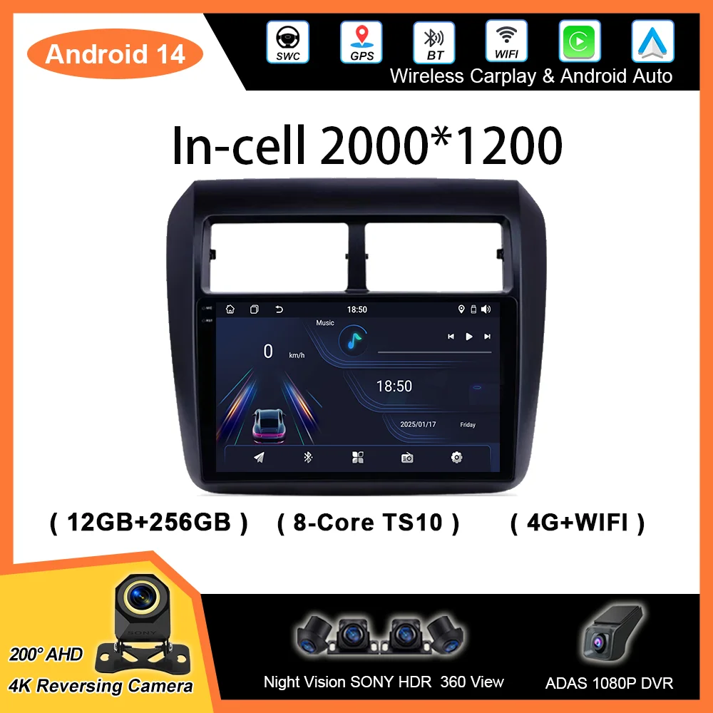 

Carplay Android Auto Car Radio Stereo For Toyota AGYA WIGO 2012 -2019 Multimidia Video Player QLED Touch Screen 2din Head Unit
