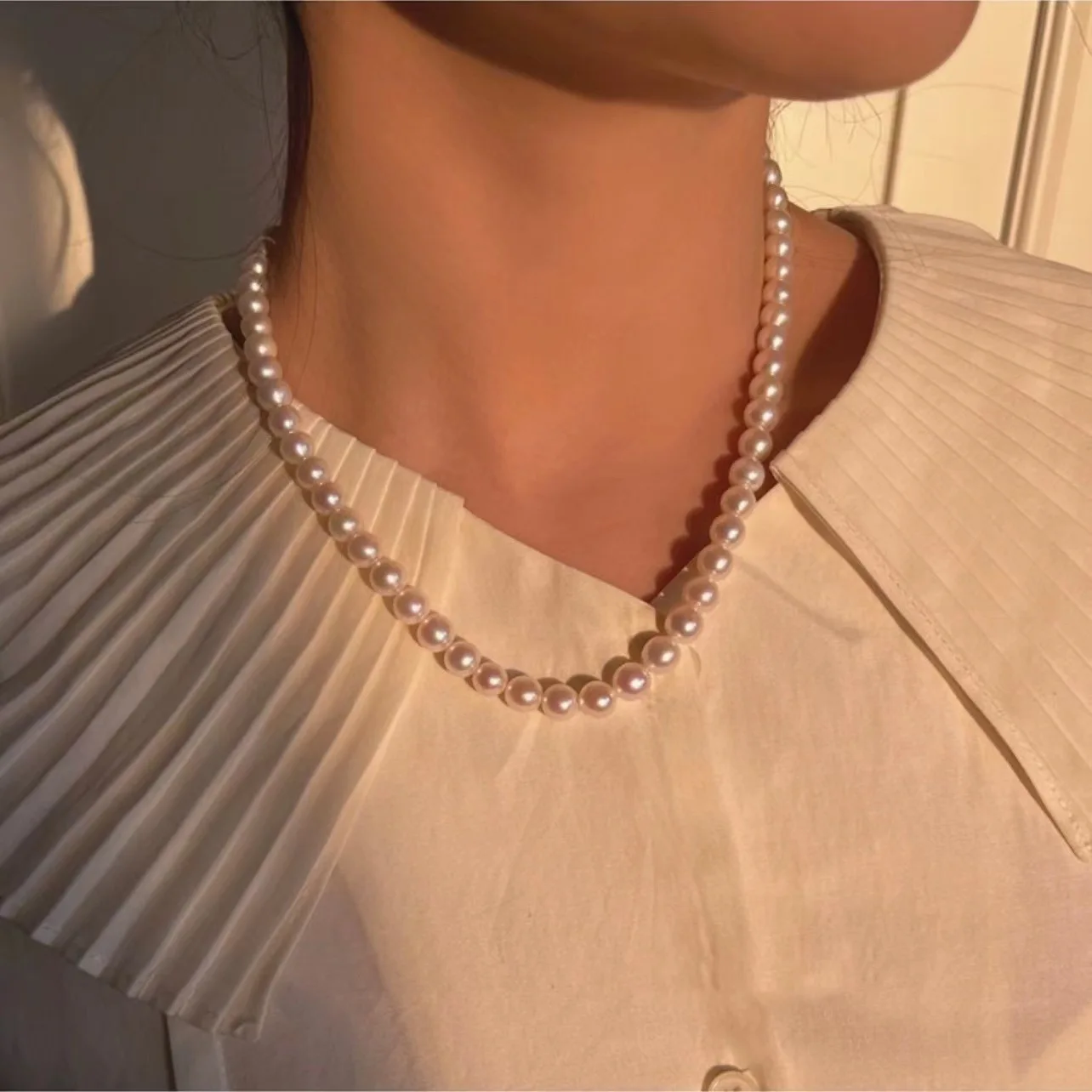 925 Sterling Silver Natural Freshwater Pearl Choker Necklace Women Jewelry Punk Designer Runway Rare Gown Boho Japan Korean