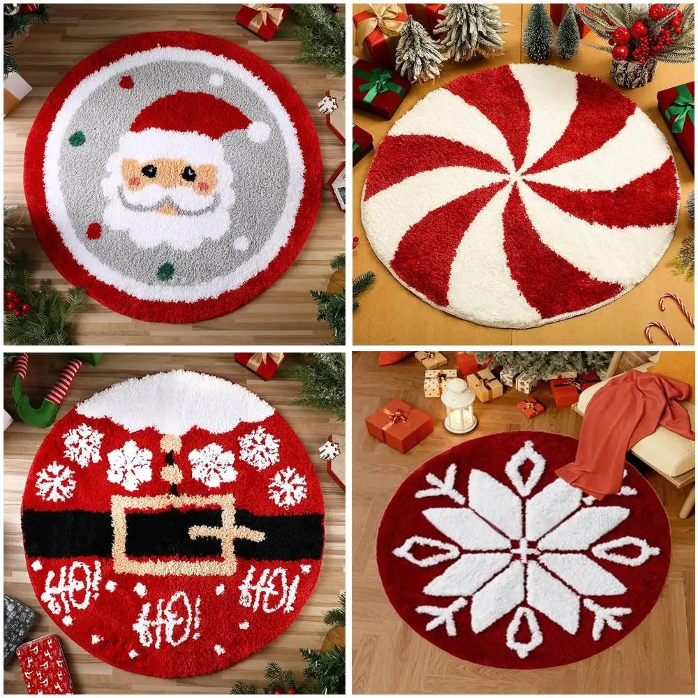 Cartoon Water-absorbing Christmas Door Mat Santa Claus Design Non Slip Bathroom Mat Small Absorbent Doormat Bathroom Use