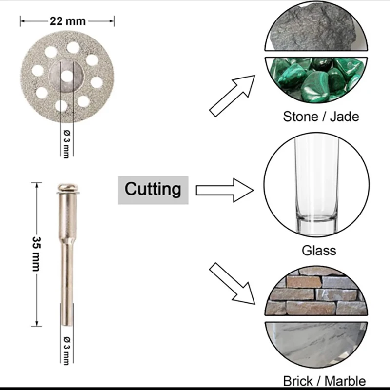 Discos de corte de diamante, 5-60 peças, metal hss, conjunto de lâmina de serra, ferramenta de corte, lâminas de serra para cortador de metal dremel, ferramentas manuais elétricas 22-50mm