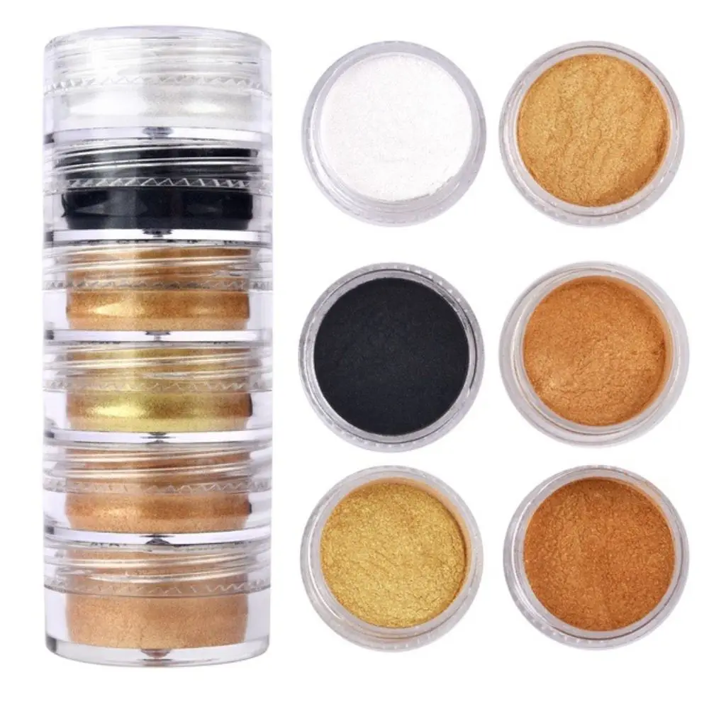 6 Colors/Set Glitter Mica Powder New Nail Art Pearlescent Epoxy Resin Dye DIY Jewelry Crafts Soap Making Pearl Pigment