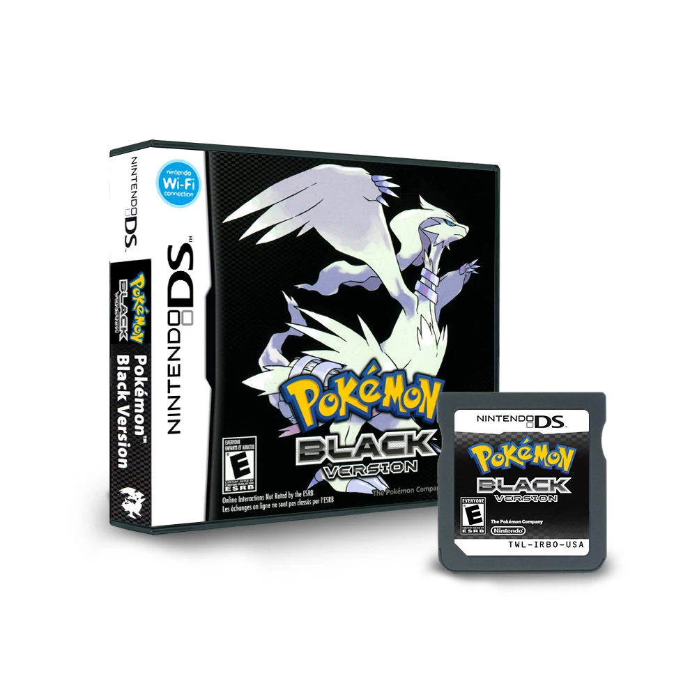 Pokemon Series NDS Game Cartridges Video Game Console Card Single Card Black Boxed Pokémon US Version English Game