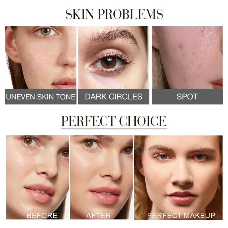 Gomme fond de teint bâton, velours lumière humide correcteur fond de teint liquide longue durée maquillage impeccable visage beauté maquillage cosmétiques