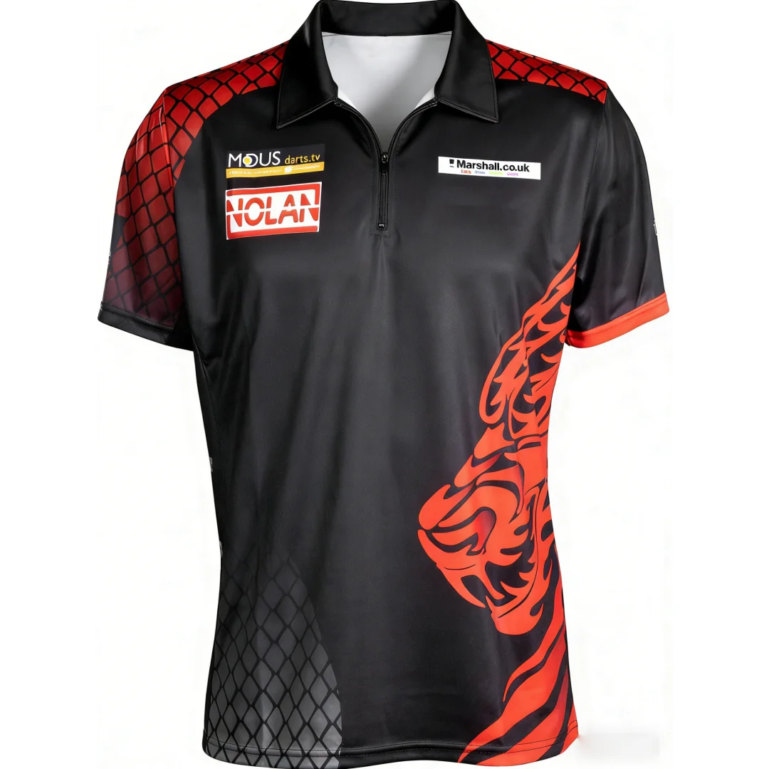 Jonny Clayton - Dragon - The Ferret - Camisa de dardo Camiseta de dardos Camiseta polo de partido de dardos Camiseta deportiva para hombre Camiseta para niños