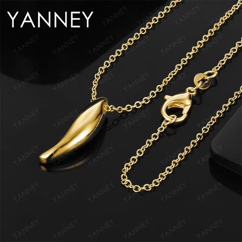 

925 sterling silver 18K gold 16-30 inch exquisite teardrop pendant necklace fashionable women's wedding jewelry gift accessories
