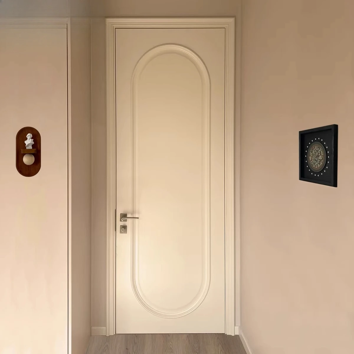 

Customized French wooden door Eco-friendly solid wood paint Kitchen bathroom