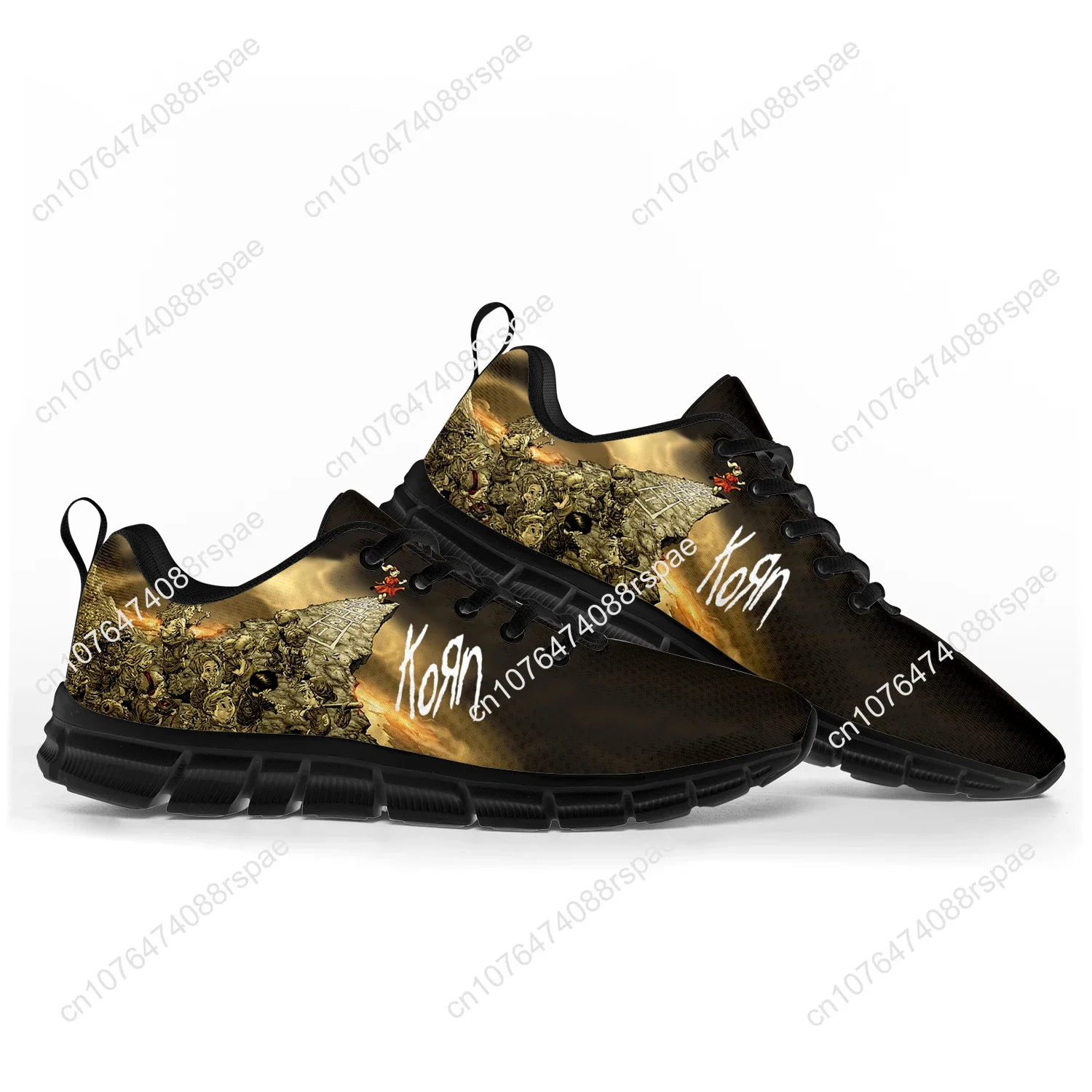 Korn-Zapatos Deportivos de banda de Rock para hombre y mujer, zapatillas con estampado 3D, informales, personalizadas, de alta calidad, color negro