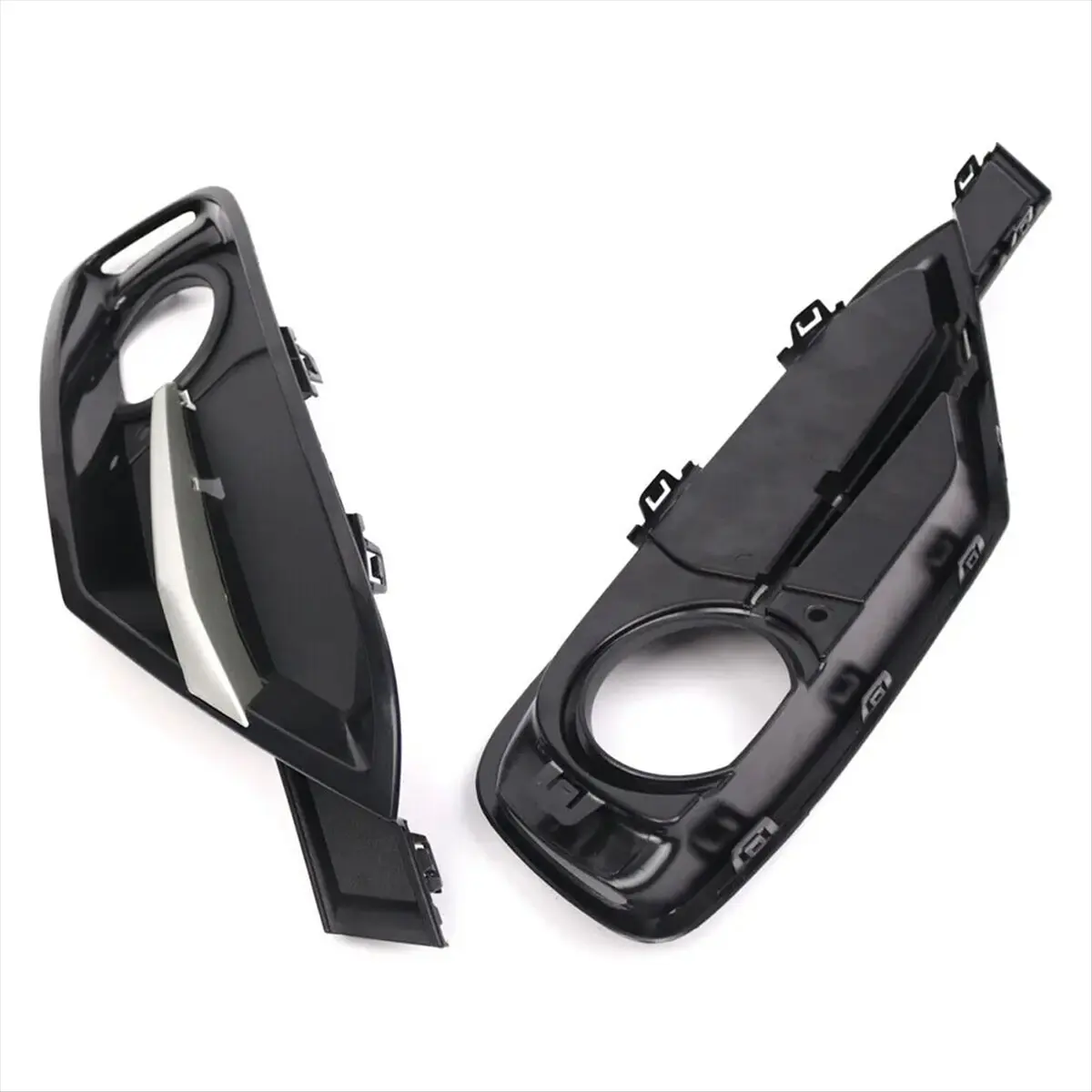 Compatible Front Fog Light Bezel Cover with Decorative Strips for 3 Series F30 F31 2011-2017 Fog Light Grille Trim