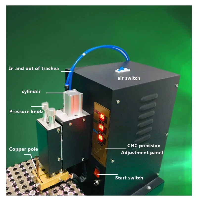 

Upgrade New 220V Large Battery Pneumatic Car Equipment 1Kw Welding Machine Ac Spot Welding Machine Lithium Battery Welding Tool