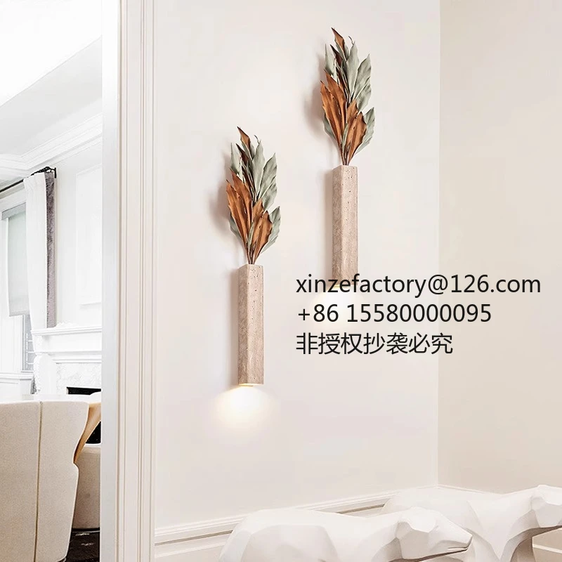 Factory Direct 2026 Top RatedArt flower wall lamp medieval wabi wind bedroom bedside retro cream wind living room wall creative
