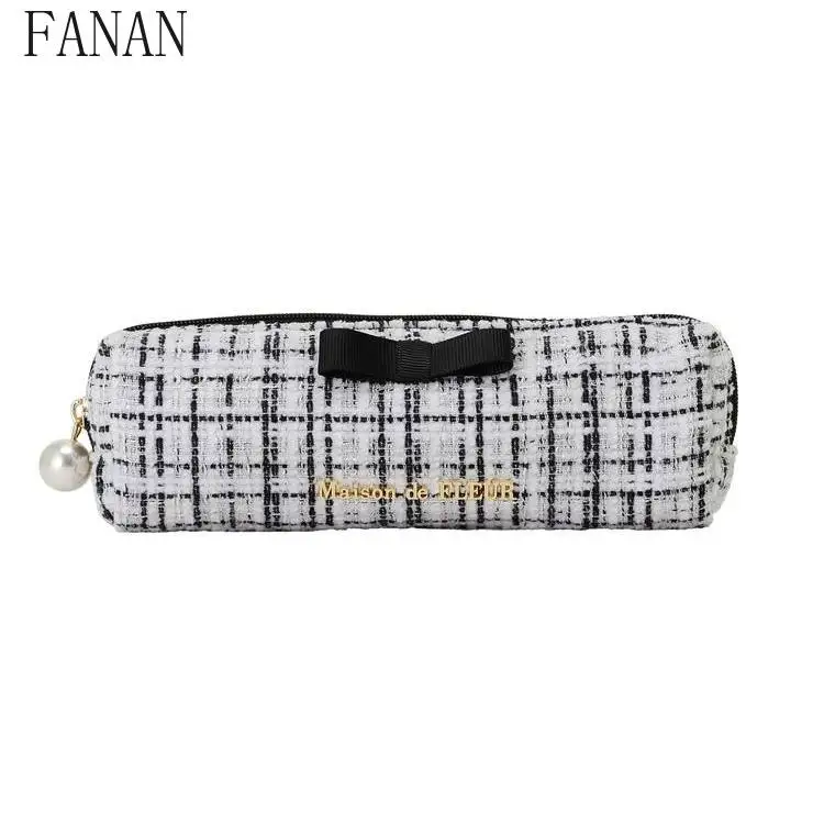 Japanese Style Girls Cosmetics Bags 2026 New Arrival Cute Bows Pearl Sweet Pencil Pouch Bags for Women Summer