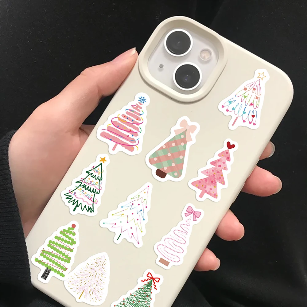 500 pçs/rolo bonito criativo árvore de natal adesivos de vedação dos desenhos animados graffiti adesivo notebook bagagem telefone decalques à prova dwaterproof água pacote