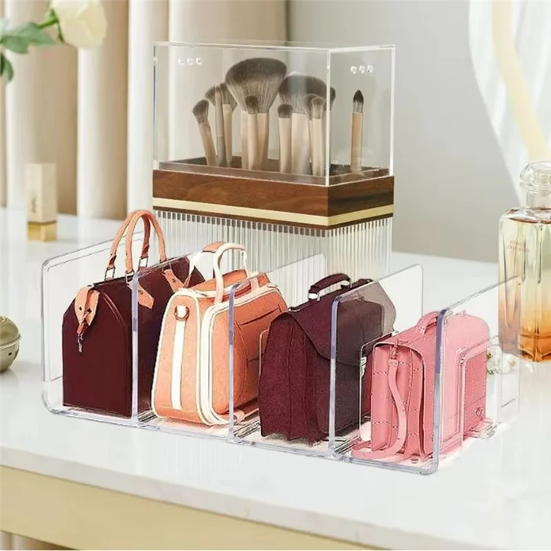 

Purse Organizer For Closet Clear Acrylic Bag Divider Organizer 4X Clutch Bag Organizer Bag Rack Stand For Wallets Purses
