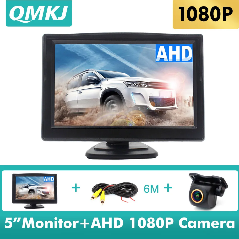 

180 Degree 1080P Rear View AHD Camera With 5 Inch IPS Screen AHD Car Parking Monitor High Definition Vehicle IPS Display