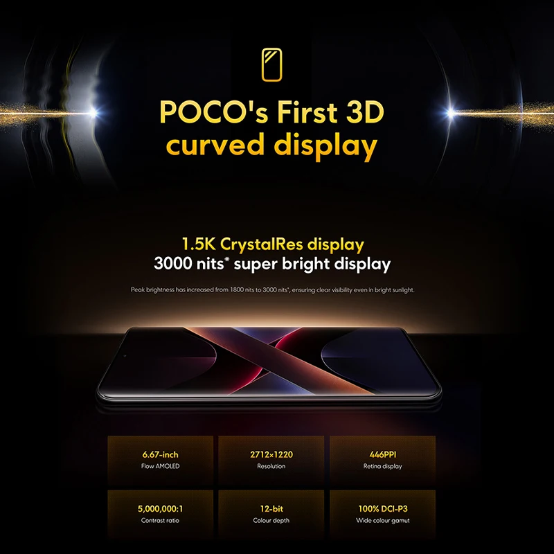 Глобальная версия смартфона POCO X7 6,67 дюйма CrystalRes 1,5K FloW AMOLED изогнутый дисплей 50MP основная камера 45 Вт с турбозарядкой NFC