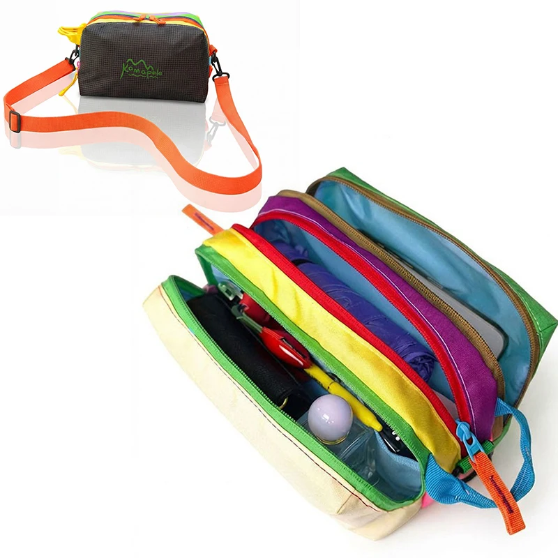 Colorful Shoulder Crossbody Bag, Lightweight Sling Purse with Multiple Zipper Pockets, Outdoor Travel Hiking Bag for Women