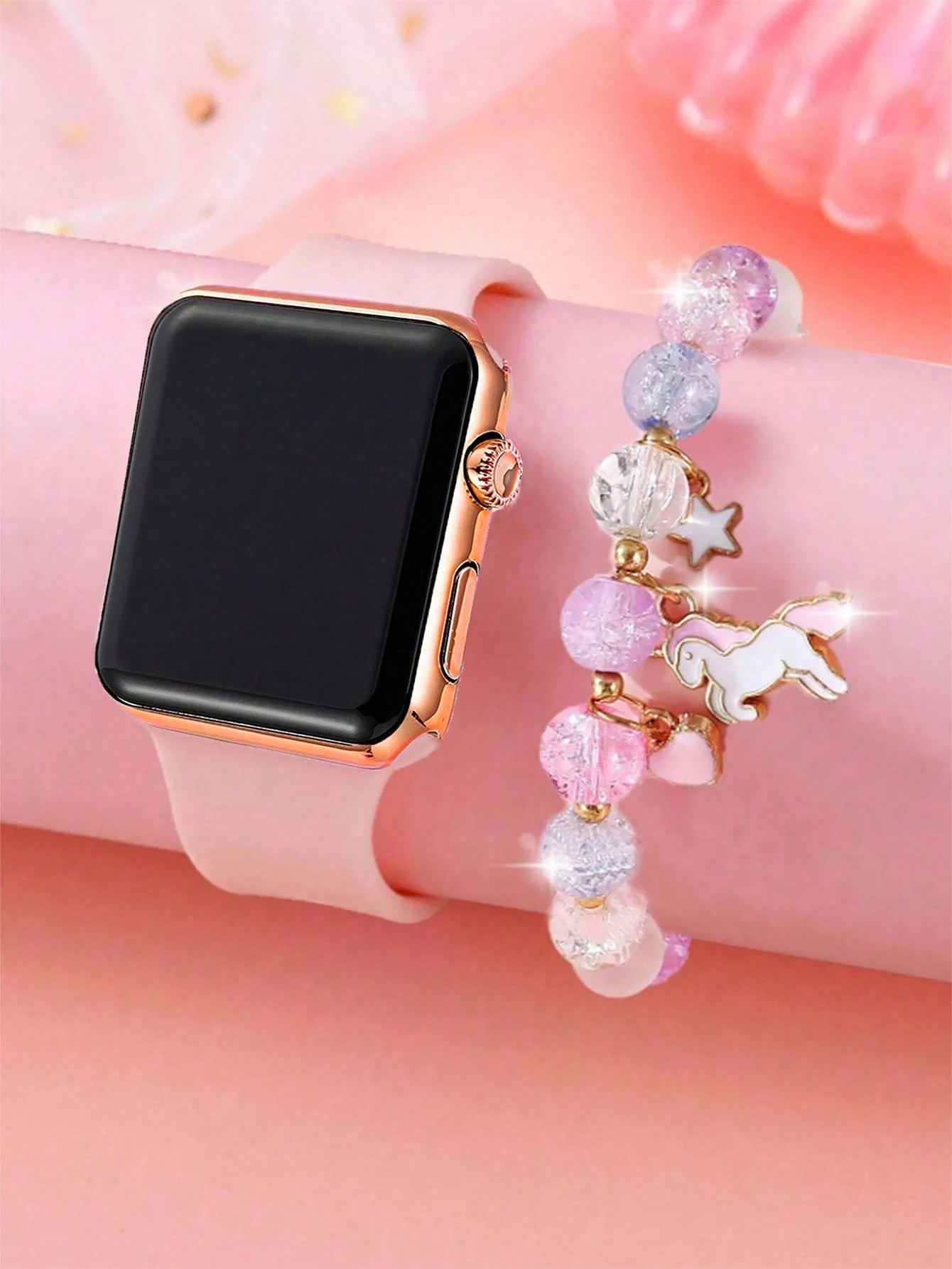 LED Electronic Watch And Unicorn Bracelet Set Birthday Gift Non-Smartwatch Unique Party Favors for Children