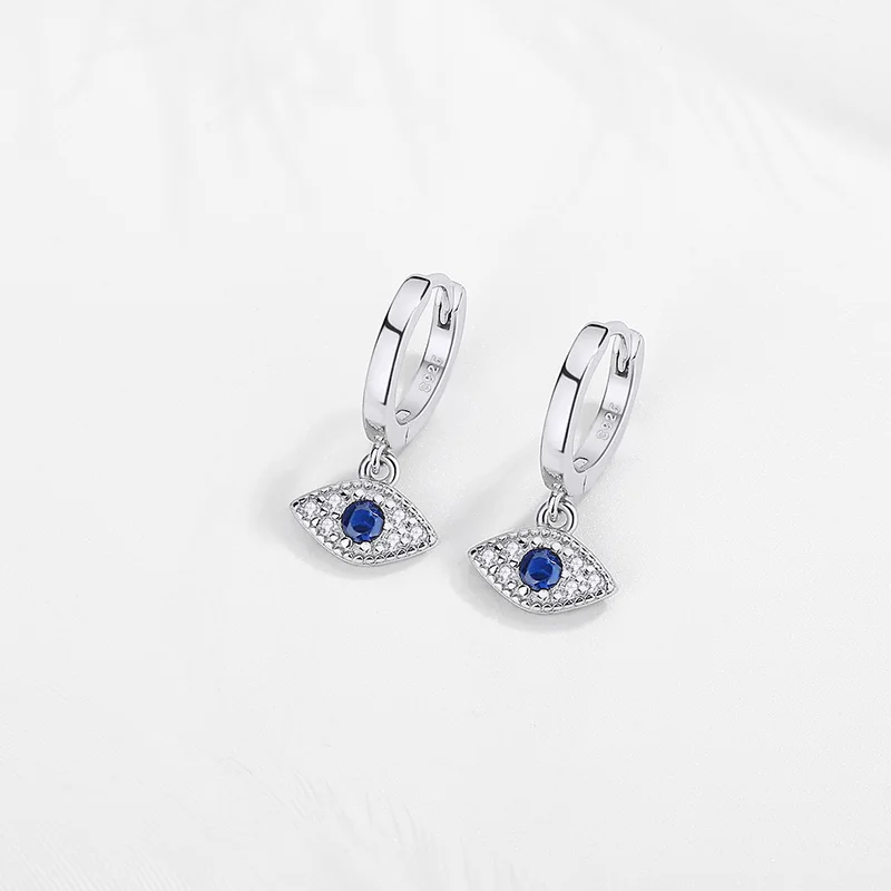 Kaletine Turkish Evil Eye Drop Earrings Amulet 925 Sterling Silver Charm Earrings Cabochon Lucky Jewelry Wholesale