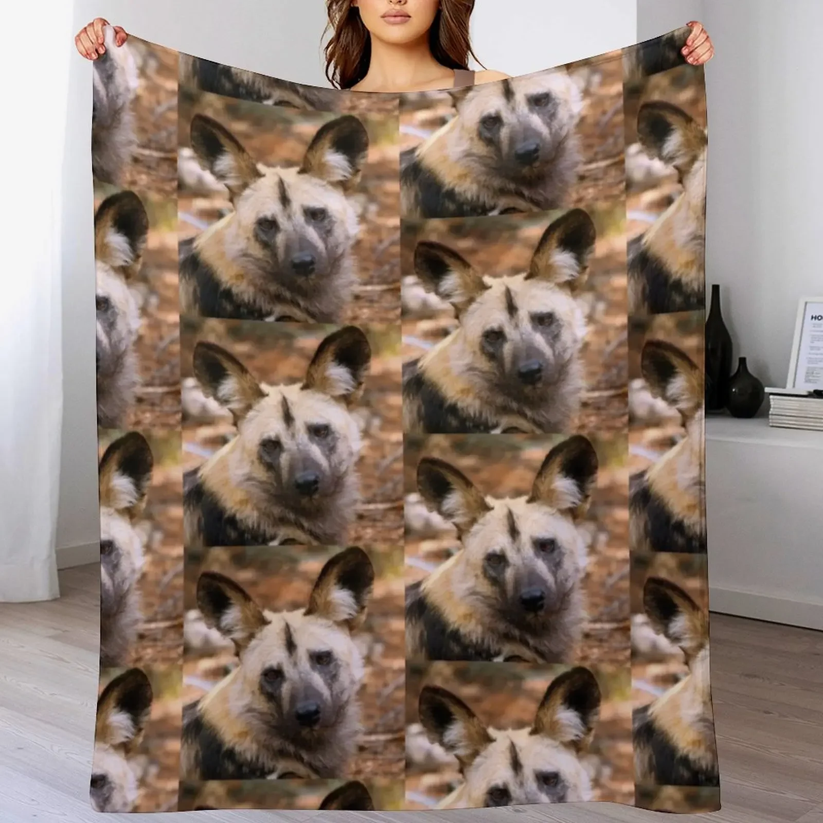 

African Wild Dog Throw Blanket Summer Tourist Vintage Blankets