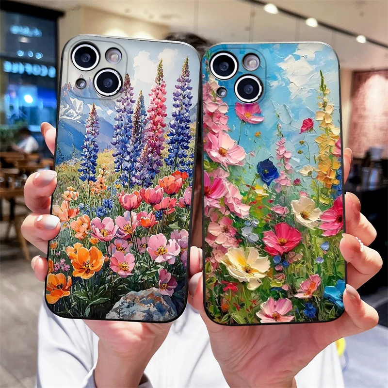 Мягкий чехол с художественным цветком для телефона Huawei Honor 200 100 PRO 400 90 80 Lite Magic 7 6 5 Pro X7 5G с цветочным узором