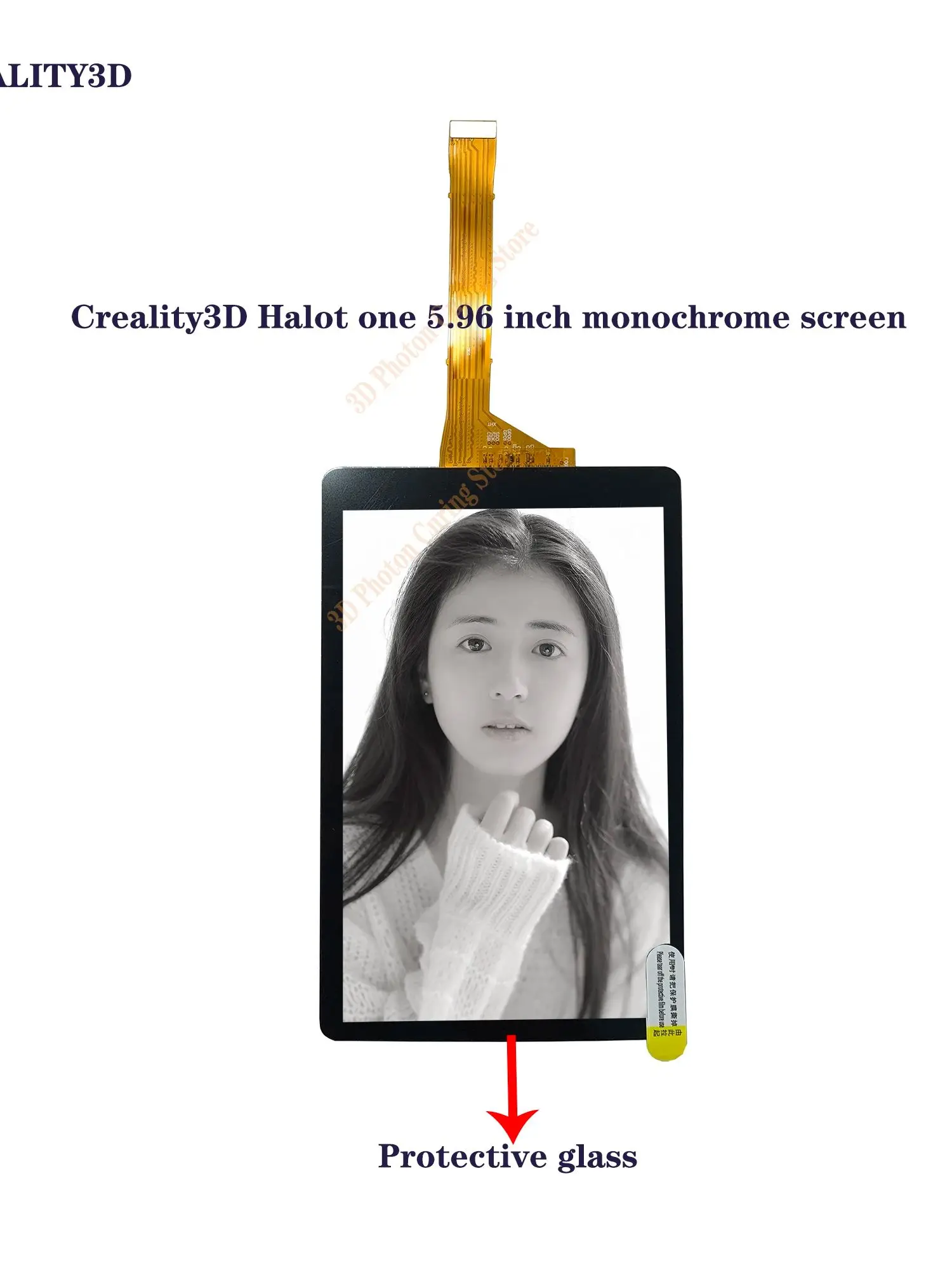 Creality3D Halot One 5.96 inch B/w Screen 2K 3D Printer Screen LCD with Protective Glass 3D Printer Accessories