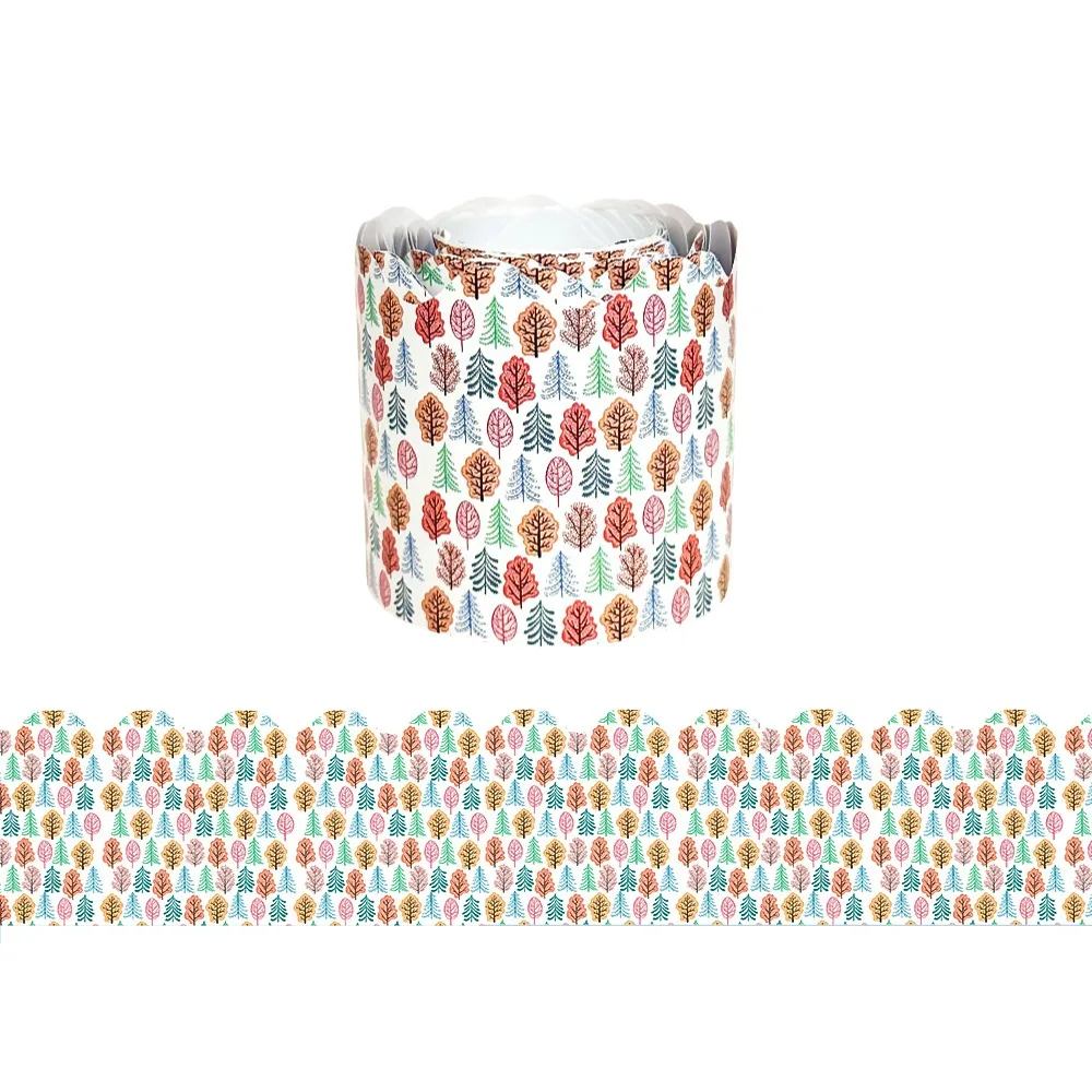 New No Adhesive Border Paper Paper Handmade Crafts Bulletin Board Border DIY 10M Decorative Stickers Christmas