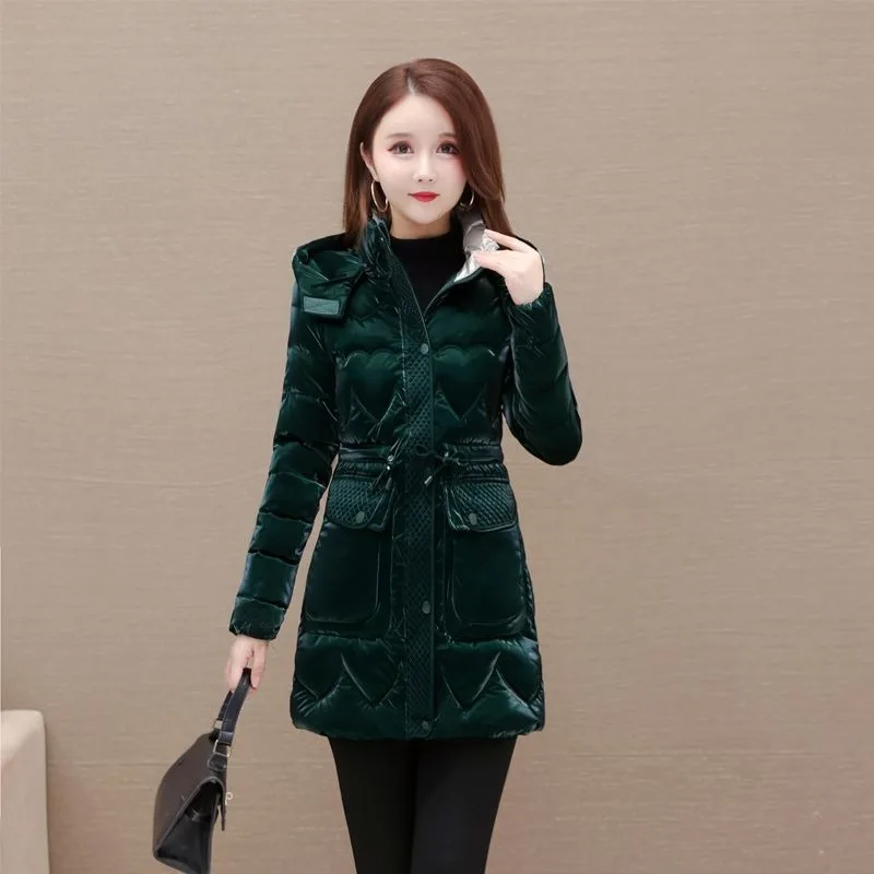 Fashion Glossy No-wash Down Cotton Jacket Womens 2024 Winter Jacket Parkas Large Size Cotton-Padded Coat Female Hooded Warm Coat