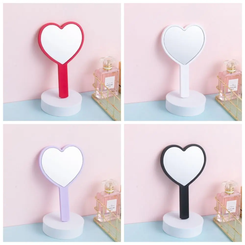 Durable Cute Heart Handle Mirror Compact Sweet Love Makeup Mirror Personalized High Definition Vanity Mirror Dressing