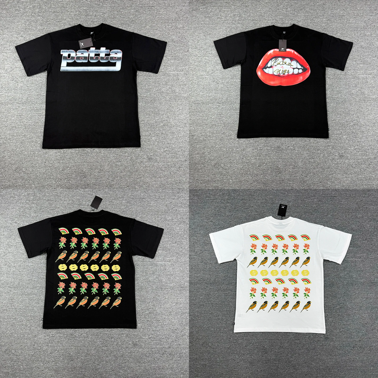 

Good Quality PATTA T Shirt Fashion Women Men Summer Style Vintage Classic Style Black White Tee