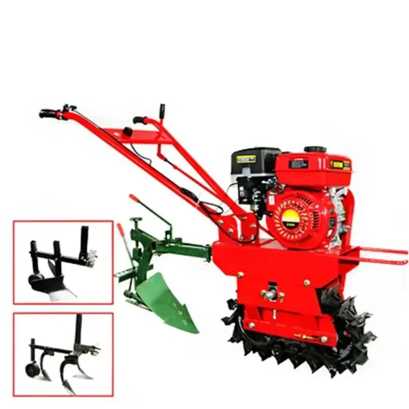 Farm Mini  Walking Hand Tractor Tiller Rotary Plough Machine Also Named Crawler Type Micro-tiller 2024 Hot Sale