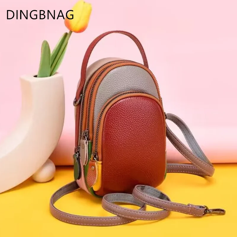 

100% Genuine Leather Women Handbag Designer Mini Mobile phone bags and wallets Fashion Shoulder Bag Fashion Female Messenger Sac