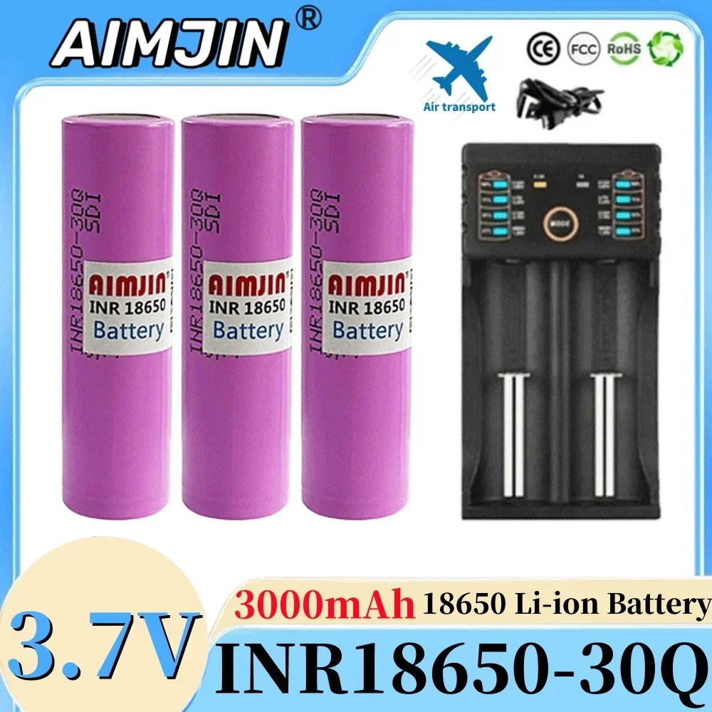 

3.7V 3000mAh INR18650 30Q 18650 Battery 3.0ah 20A Discharge Li-ion Rechargeable Battery ,for All Kinds of Electronic Products