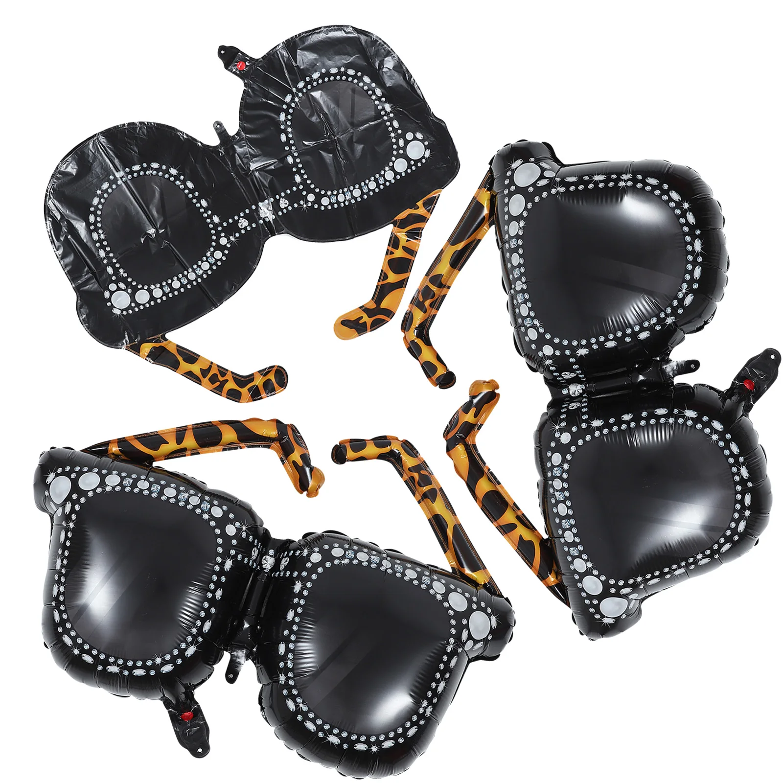 

3pcs Balloons Sunglasses Inflatable Inflatable Sunglasses Retro Decor Aluminum Film 90s Party Decorations Photo Backdrops