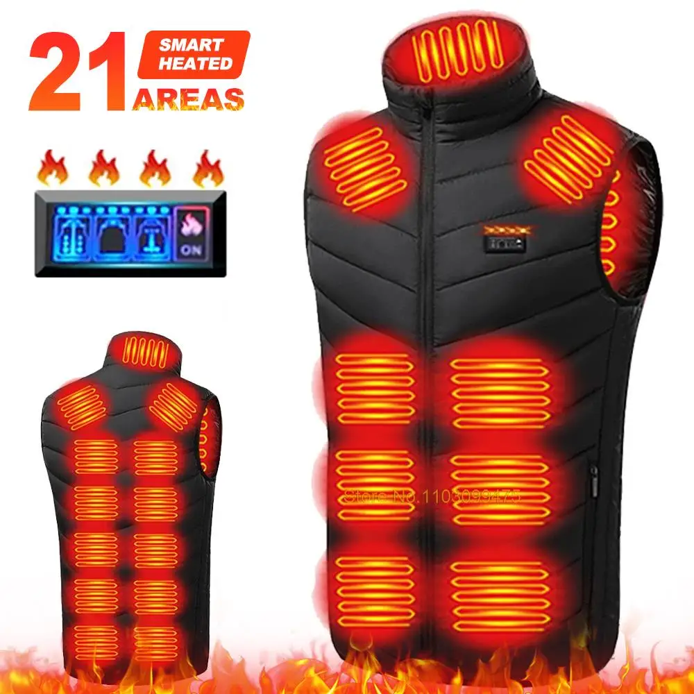 

Heated Vest 2-21 Areas Self Heated Jacket Men Women Thermal Underwear Heated Coat Warm Camping Skiing Hiking Vests Winter Washed