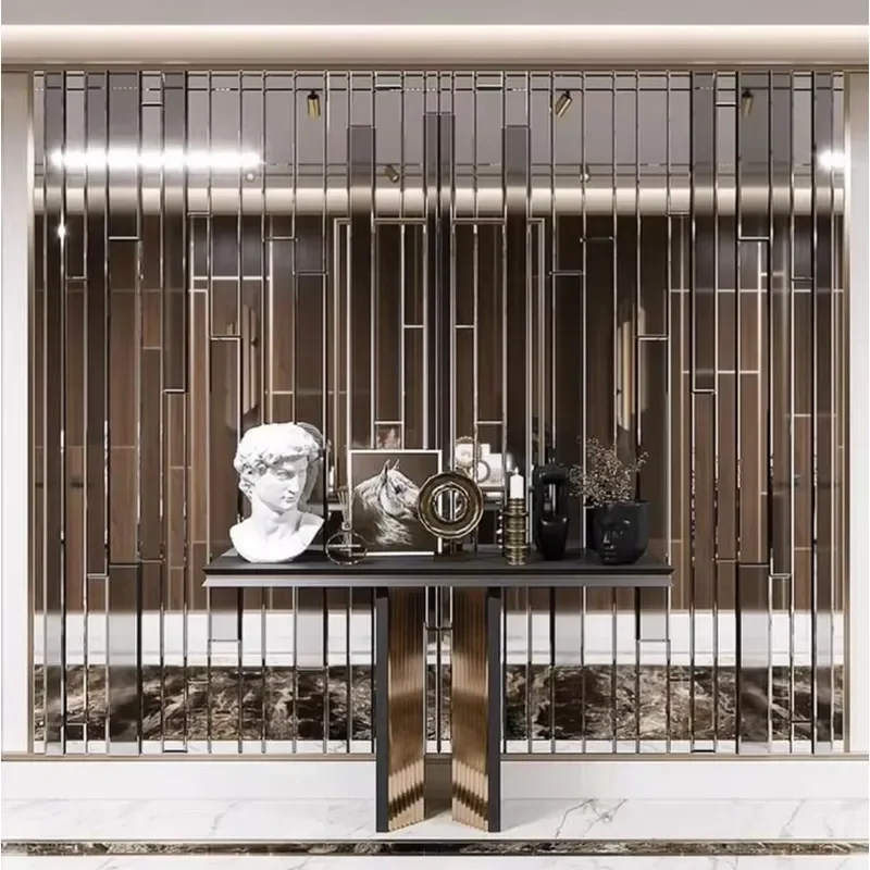 Manufacturers Custom Stainless Steel Movable Room Divider European Contemporary Design Gold Rose Gold Bronze Colors Rooms