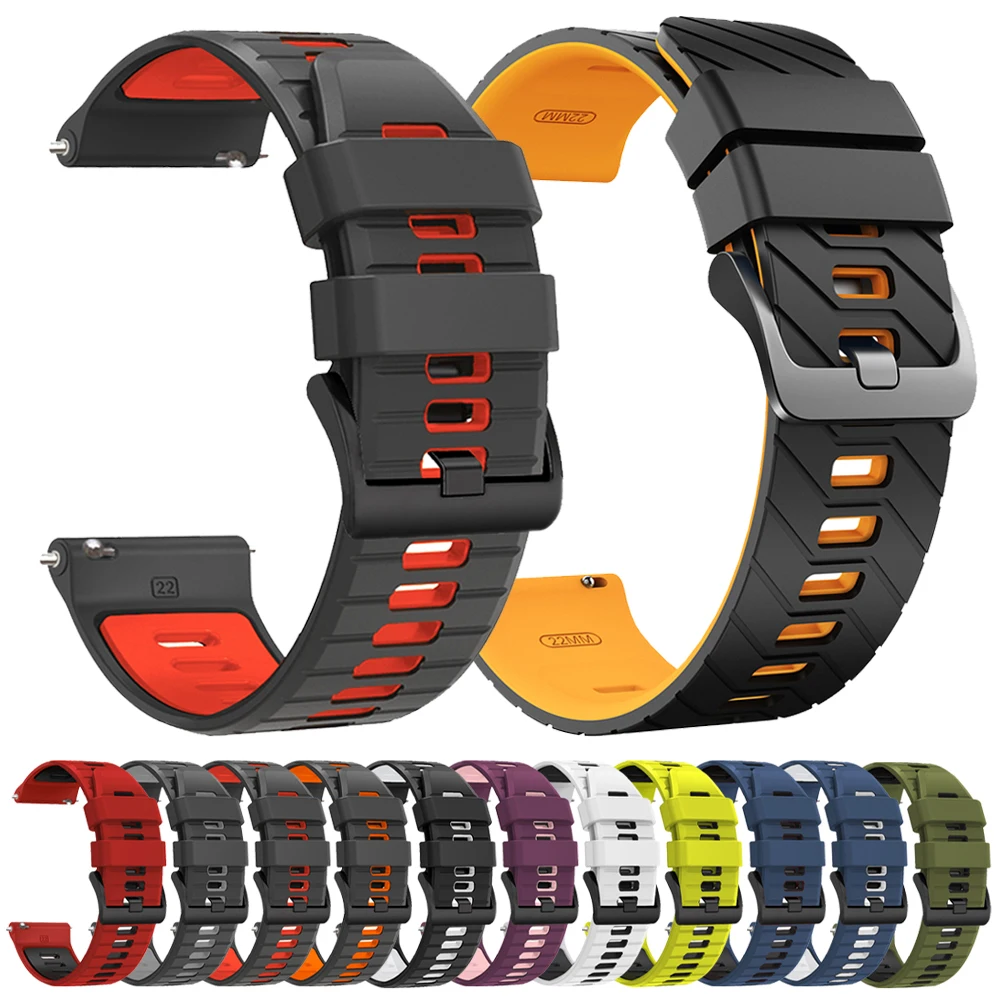 Bracelet de montre en Silicone, 22mm, pour Huami Amazfit BALANCE 2 bandes GTR 4 2 2E GTR3 Pro/Bip 6 5 Unity, pour montre Xiaomi S4
