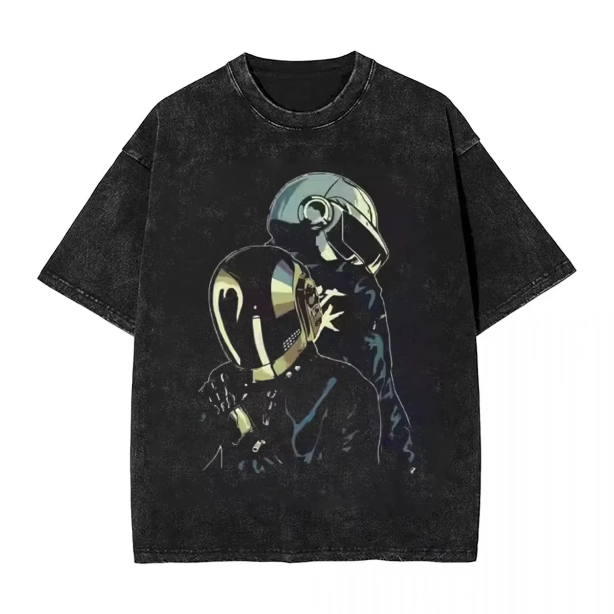 

Daft Punk Vintage Washed T Shirt Hip Hop Harajuku Streetwear Short Sleeve Summer Tops Tee Men's Women Oversized Loose Casual Y2k
