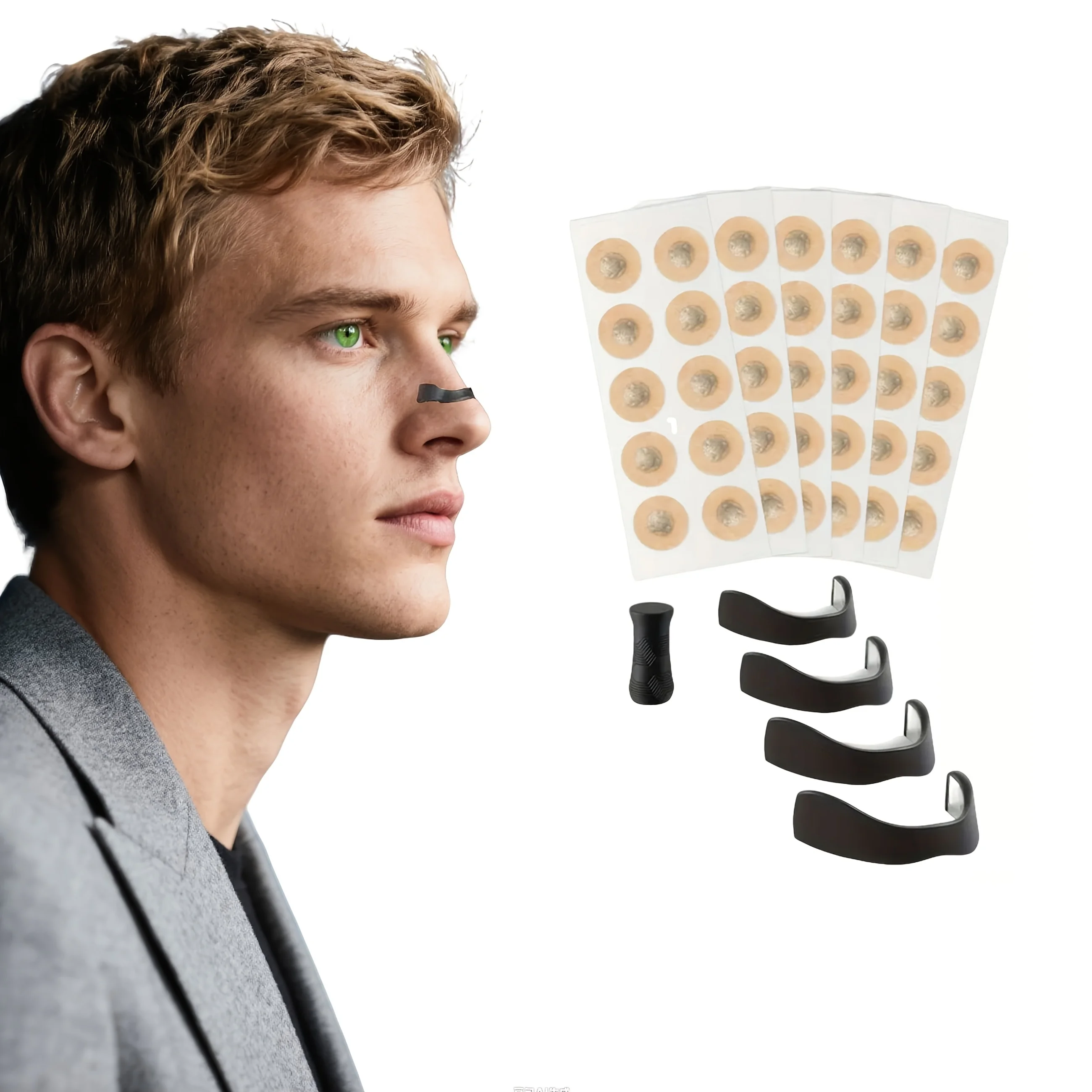 

180Pcs Magnetic Nasal Strips +4 Nose Clips +1 Remover Kit, Unisex Nasal Dilator Breathing Aid for Anti Snoring