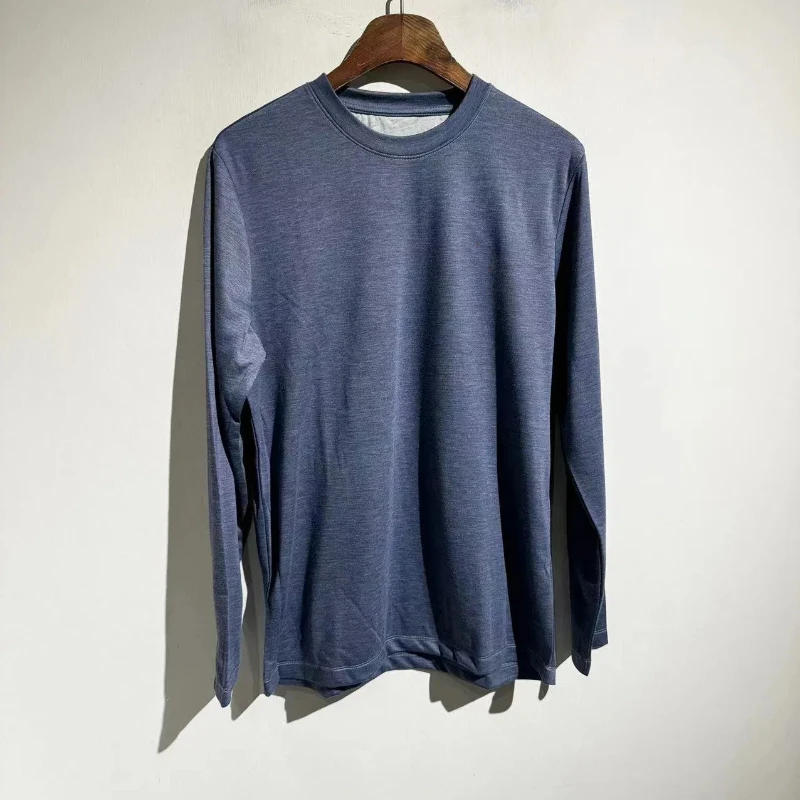 24AW New Wool Warm Long Sleeve T-Shirt Base Shirt Spring & Autumn Bottom Shirt Men's Clothing Y2k Clothes Tiki