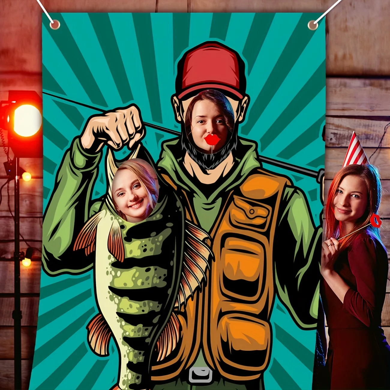 Fisherman Banner Backdrop Background Pretend Play Party Game Photo Booth Props Gone Fishing Fisher Fish Theme Decor for Boy Girl