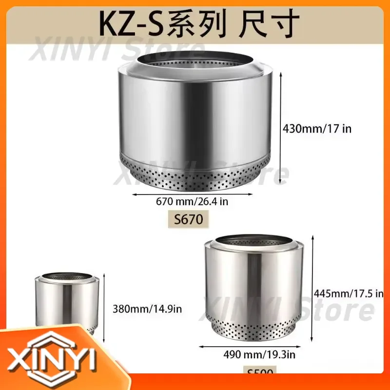 Large Outdoor Stainless Steel Smokeless Wood Stove for Courtyard Camping Bonfire Stove Manufacturer Durable