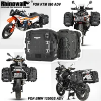 Rhinowalk-Bolsa de alforja para motocicleta, antirrobo, con orificio de bloqueo, liberación rápida, impermeable, 35L, bolsa lateral de gran capacidad, Molle