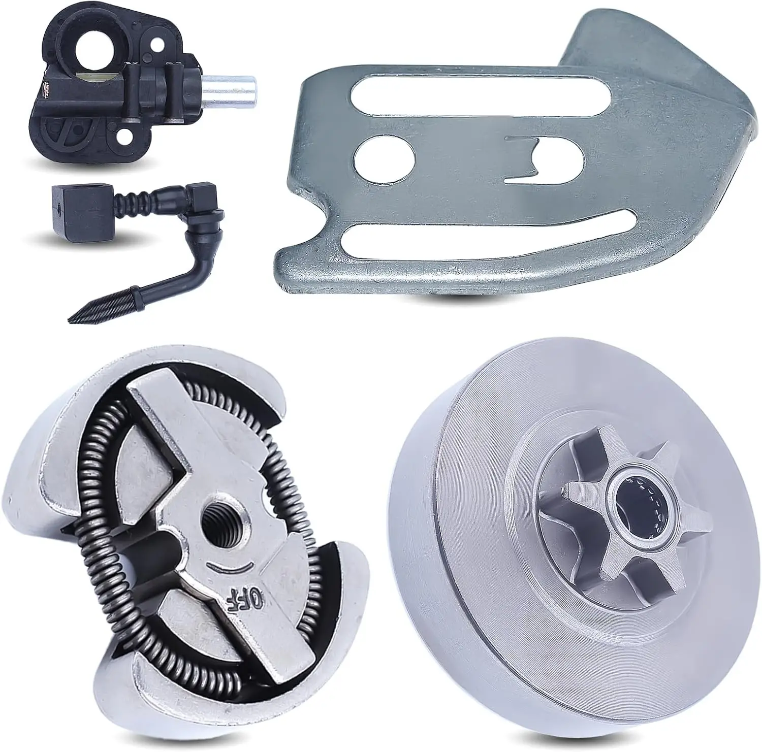 Комплект шестерни барабана сцепления 3/8 с 6 зубьями для Husqvarna 137 141 142 230 235 236 240 с масляным насосом и монтажной пластиной