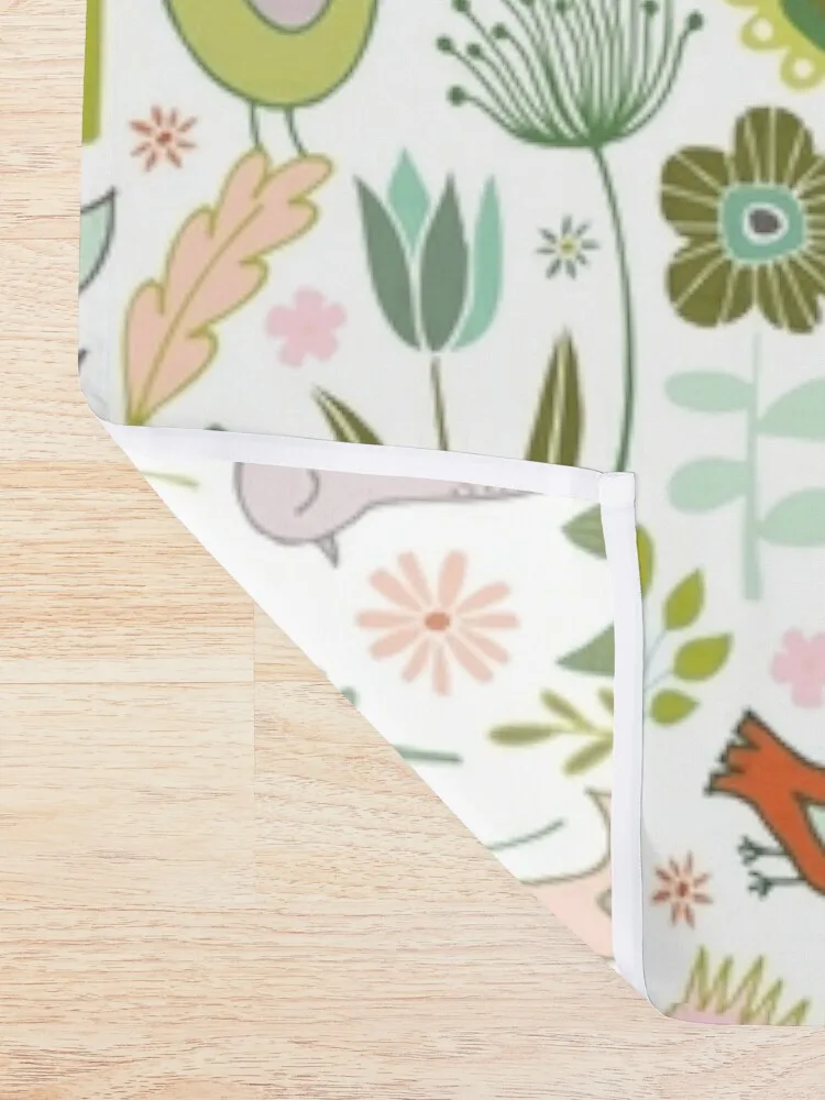 Birds and Blooms - Springtime - Pretty Floral Bird Pattern by Cecca Designs Shower Curtain Bathroom Fabric Curtain