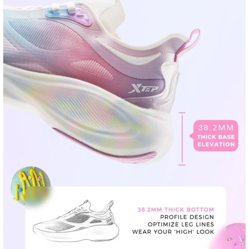 Xtep-zapatillas deportivas dinámicas de espuma para mujer, calzado deportivo resistente al desgaste, antideslizantes, suaves e informales